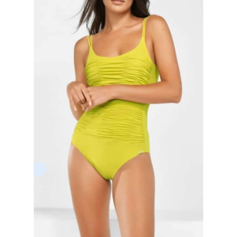 Calvin Klein Yellow Green Women's One Pc Swimsuit Size 10  NWT